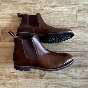 J. CREW LEATHER CHELSEA BROWN BOOTS